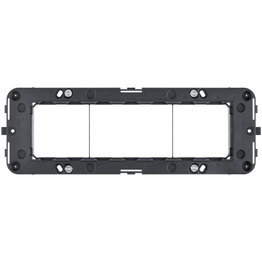 7-module mounting frame, with screws, for 6/7-module mounting boxes