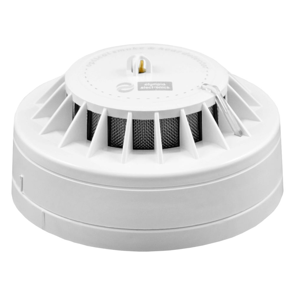 Analogue addressable optical smoke and rate-of-rise heat detector with integrated isolator