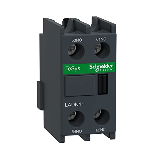 Auxiliary contact block, TeSys Deca, 1NO+1NC, front mounting, screw clamp terminals