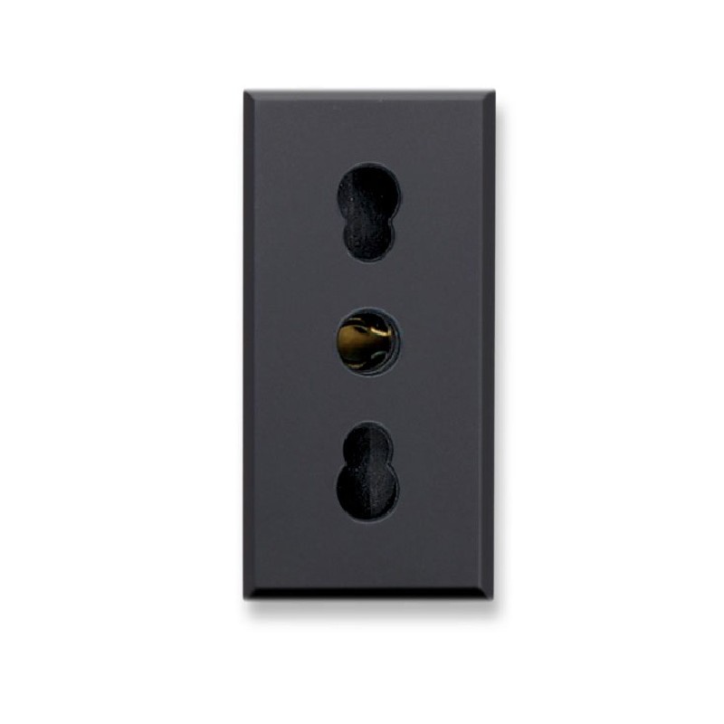 Ave Tekla Bypass socket 2P+E 10/16A black color 445006/15TS