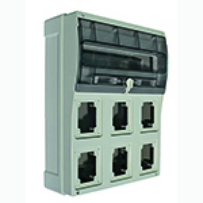 Box with high-capacity transparent door for installation of 6 fixed IP66 socketsINSTALLATION OF IP66 TOPTER LUMINAIRES
