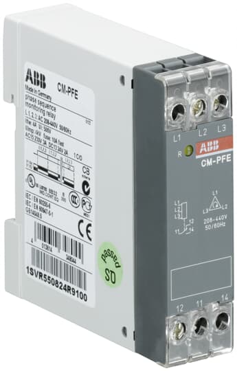 CM-PFE Phase sequence monitoring relay 1c/o, L1-L2-L3=208-440VAC