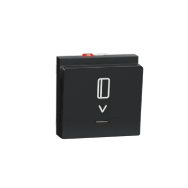 Card switch, New Unica, 1-pole 2-way, 10A, 2 modules, screwless terminals, painted, IP4X, anthracite