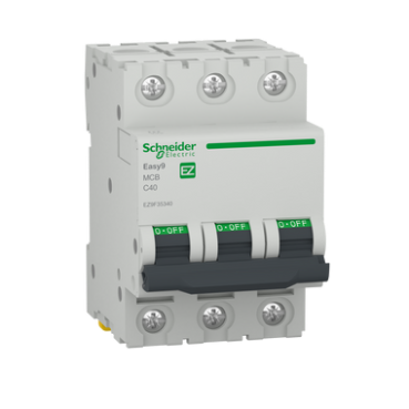 Circuit breaker, Easy 9, 3P, 40 A, curve C, 6000 A
