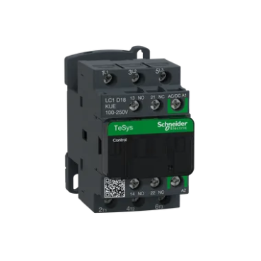 Contactor, TeSys Deca, 3P(3 NO), AC-3/AC-3e, 0 to 440V, 18A, 100-250VAC/DC coil