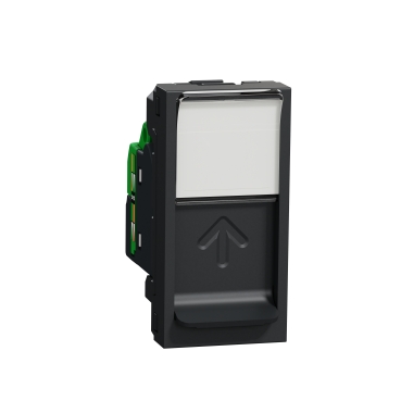 Data socket, New Unica, mechanism, RJ45, S/FTP, straight, click, shuttered, anthracite