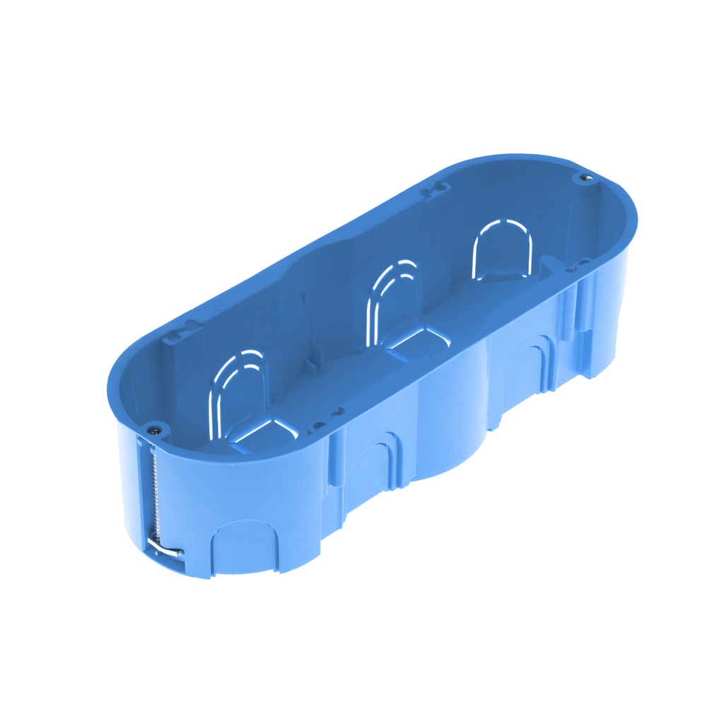 Flush mounting junction box for plasterboard for 6 modules