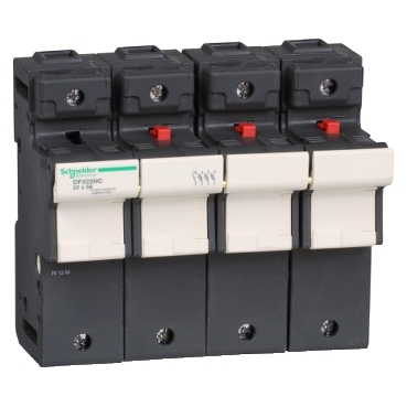 Fuse carrier, TeSys DF, 3P+N, 125A, 690VAC, fuse size 22x58mm, with tubular link