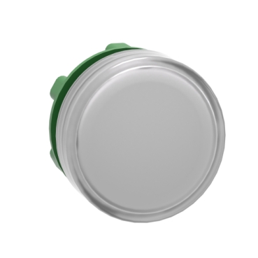 Head for pilot light, Harmony XB5, plastic, white, 22mm, universal LED, plain lens
