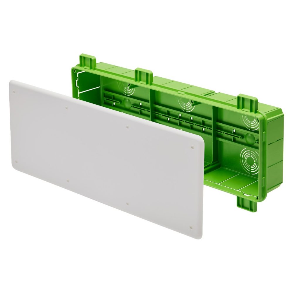 JUNCTION AND CONNECTION BOX - FOR BRICK WALLS - WITH DIN RAIL - DIMENSIONS 480X160X75 - WHITE LID RAL9016
