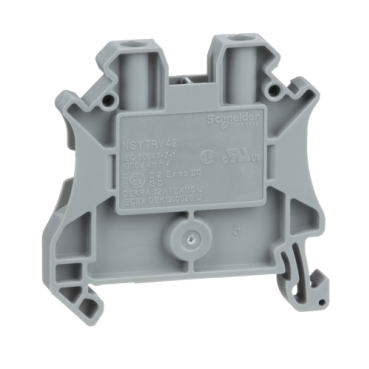 SCREW TERMINAL, FEED THROUGH, 2 POINTS, 4MM² , GREY, code: NSYTRV42, image