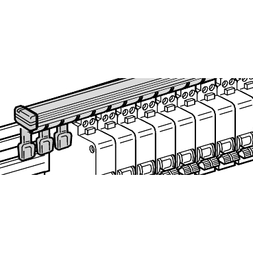 1 set of 40 comb busbar side covers - 1P, 2P, 1P+N for C60, ID, DPN