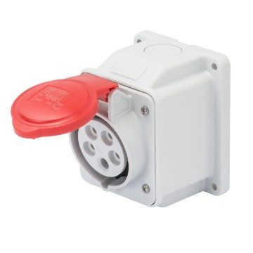10° WALL FIXED SOCKET-OUTLET - IP44 - 3P+E 32A 380-415V 50/60HZ - RED - 6H - SCREW WIRING