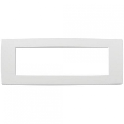 [09657.01] 7-module cover plate, metal Total Look, matt white