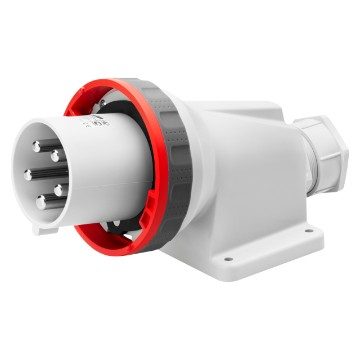 [GW61453] 90° ANGLED SURFACE MOUNTING INLET - IP67 - 3P+N+E 63A 380-415V 50/60HZ - RED - 6H - MANTLE TERMINAL