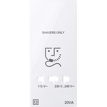 [MTN213625] Central plate, Merten System M, for shaver socket, glossy, antibacterial, active white
