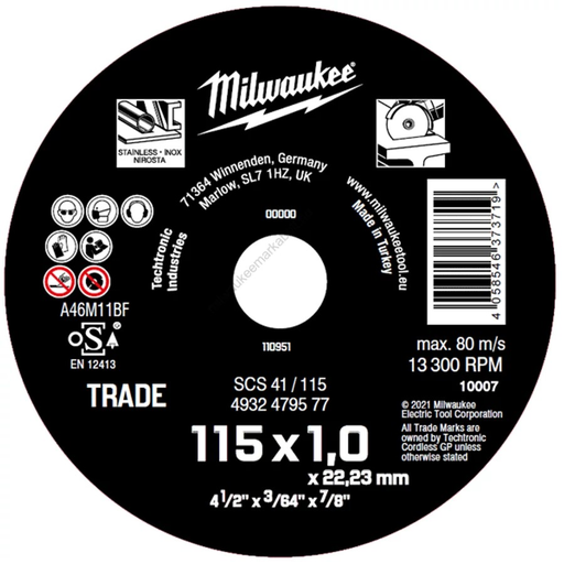[MIL4932479577] DISK ABRAZIV PRERES SCS41 115X1mm