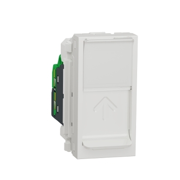 [NU344718] Data socket, New Unica, mechanism, RJ45, S/FTP, straight, click, shuttered, white