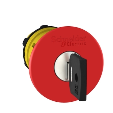 [ZB5AS944] Emergency stop head, Harmony XB5, switching off, plastic, red mushroom 40mm, 22mm, trigger latching key release