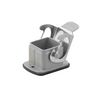 [1497600000] HDC enclosures, Size: 1, Protection degree: IP65 (in plugged condition), Bulkhead housing, Side-locking clamp on lower side, Standard