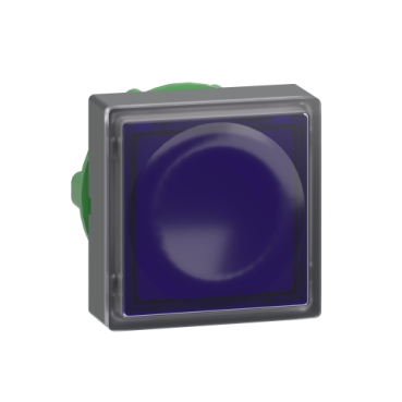 [ZB5CW363] Head for illuminated push button, Harmony XB5, plastic, blue square flush, 22mm, universal LED, for insertion of legend