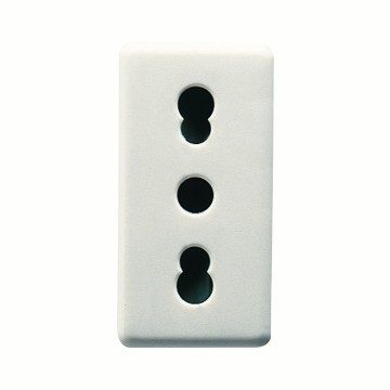 [GW20203] ITALIAN STANDARD SOCKET-OUTLET 250V ac - 2P+E 16A DUAL AMPERAGE - P11-P17 - 1 MODULE - SYSTEM WHITE